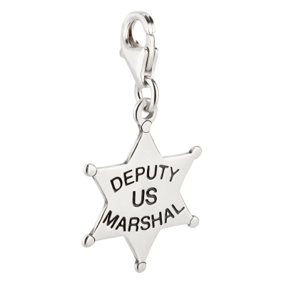 Charm / Anhänger 925 Silber US Marshal Sheriff Stern