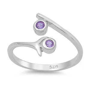 Zehenring 925 Silber Lila Zirkonia 2