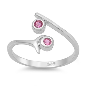 Zehenring 925 Silber Rosa Zirkonia 2