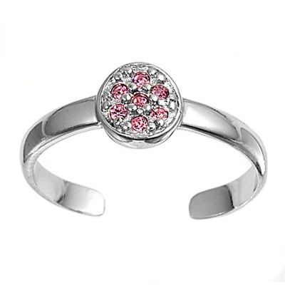 Zehenring 925 Silber Rosa Zirkonia 3