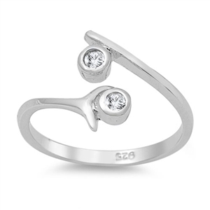 Zehenring 925 Silber Weißer Zirkonia 4