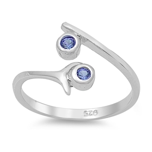 Zehenring 925 Silber Blauer Zirkonia 4