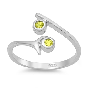 Zehenring 925 Silber Gelber Zirkonia, Modell 1