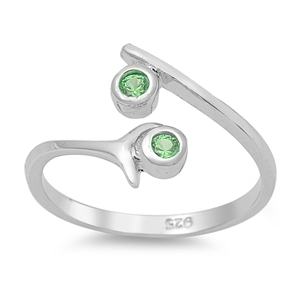 Zehenring 925 Silber Grüner Zirkonia 3