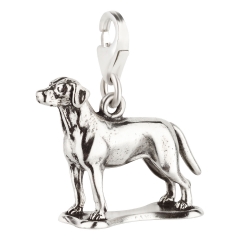 MATERIA Windhund Anhänger Silber 925 Hund rhodiniert