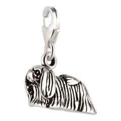 Charm / Anhänger 925 Silber Hund Pekinese 2