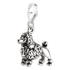 Charm / Anhänger 925 Silber Hund Pudel 3