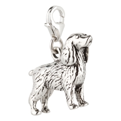 Charm / Anhänger 925 Silber Hund Spaniel 3