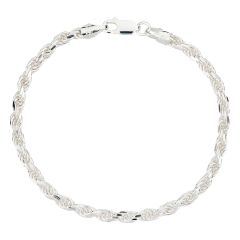 Armkettchen Kordelkette aus Sterling Silber, 4 mm