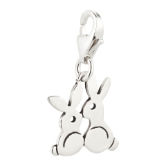Charm / Anhänger 925 Silber Hasen
