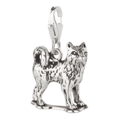 Charm / Anhänger 925 Silber Hund Husky 2