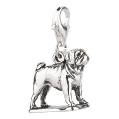Charm / Anhänger 925 Silber Hund Mops 2