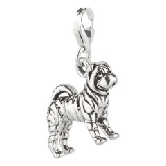 Charm / Anhänger 925 Silber Hund Shar Pei 2