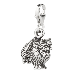 Charm / Anhänger 925 Silber Hund Zwergspitz 2