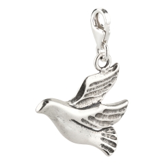 Charm / Anhänger 925 Silber Taube
