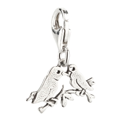 Charm / Anhänger 925 Silber Vögel