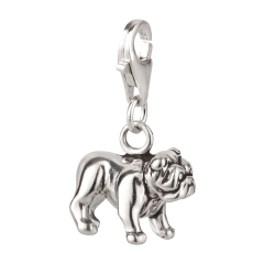Charm / Anhänger 925 Silber Hund Bulldogge