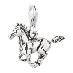 Charm / Anhänger 925 Silber Pferd 2 Mustang