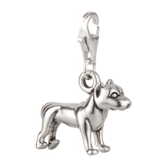 Charm / Anhänger 925 Silber Hund Pitbull