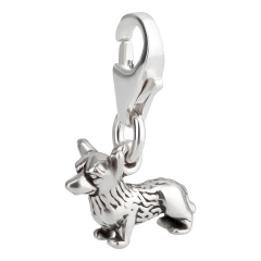 Charm / Anhänger 925 Silber Hund Corgi 1