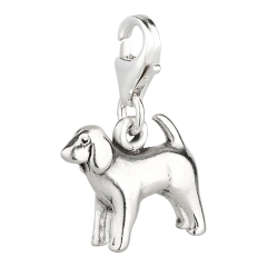 Charm / Anhänger 925 Silber Hund Spaniel