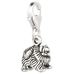 Charm / Anhänger 925 Silber Hund Zwergspitz