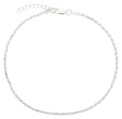 Fußkettchen Kordelkette 925 Silber 2mm Modell 34