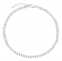 Fußkettchen Panzerkette 925 Silber 4mm Modell 37