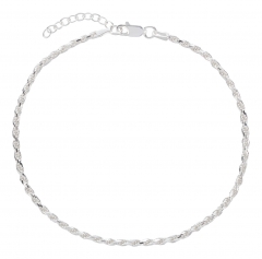 Fußkettchen Kordelkette 925 Silber 2mm Modell 38
