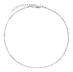 Fußkettchen Schlangenkette 925 Silber 1mm Modell 39