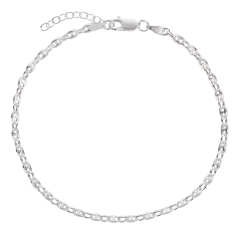 Fußkettchen Kaffeebohnenkette 925 Silber 3mm Modell 52