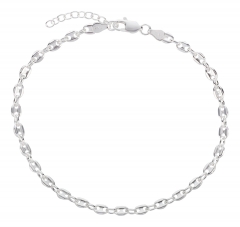 Fußkettchen Kaffeebohnenkette 925 Silber 4mm Modell 53