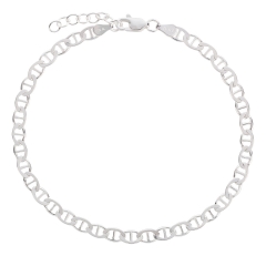 Fußkettchen Stegpanzerkette 925 Silber 4,5mm Modell 58