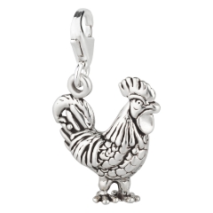 Charm / Anhänger 925 Silber Hahn