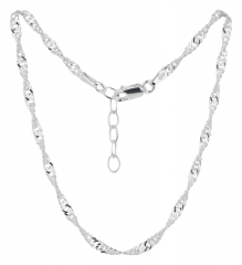 Fußkettchen Singapurkette 925 Silber 3mm Modell 50