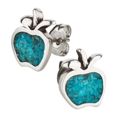 Ohrstecker 925 Silber Apfel Türkis