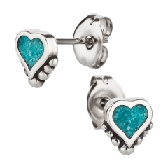 Ohrstecker 925 Silber Herz 1 Türkis
