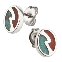 Ohrstecker 925 Silber Modell 1 Türkis Koralle