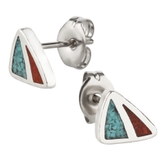 Ohrstecker 925 Silber Modell 2 Türkis Koralle