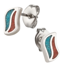 Ohrstecker 925 Silber Modell 4 Türkis Koralle