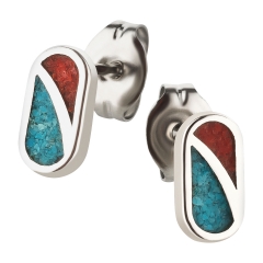 Ohrstecker 925 Silber Modell 6 Türkis Koralle