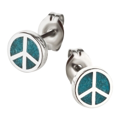 Ohrstecker 925 Silber Peace Türkis
