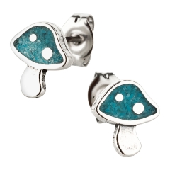 Ohrstecker 925 Silber Pilz Türkis