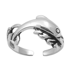 Zehenring 925 Silber Delfin 2
