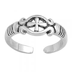 Zehenring 925 Silber Kreuz 1