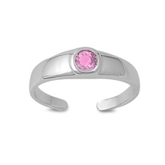 Zehenring 925 Silber Rosa Zirkonia 4
