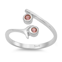 Zehenring 925 Silber Roter Zirkonia 2