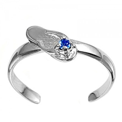 Zehenring 925 Silber Blauer Zirkonia, Sandale 1