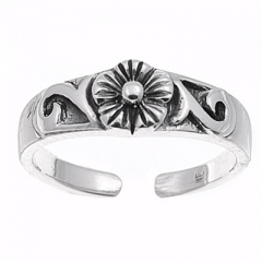 Zehenring 925 Silber Blume 10