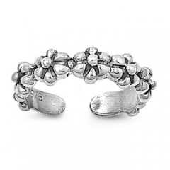 Zehenring 925 Silber Blume 2